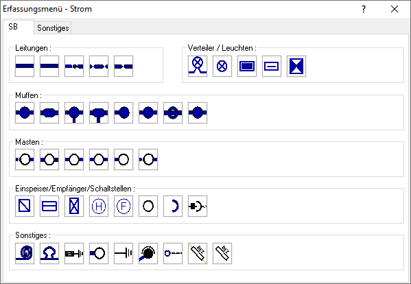 Erfassungsmenü für Beleuchtung