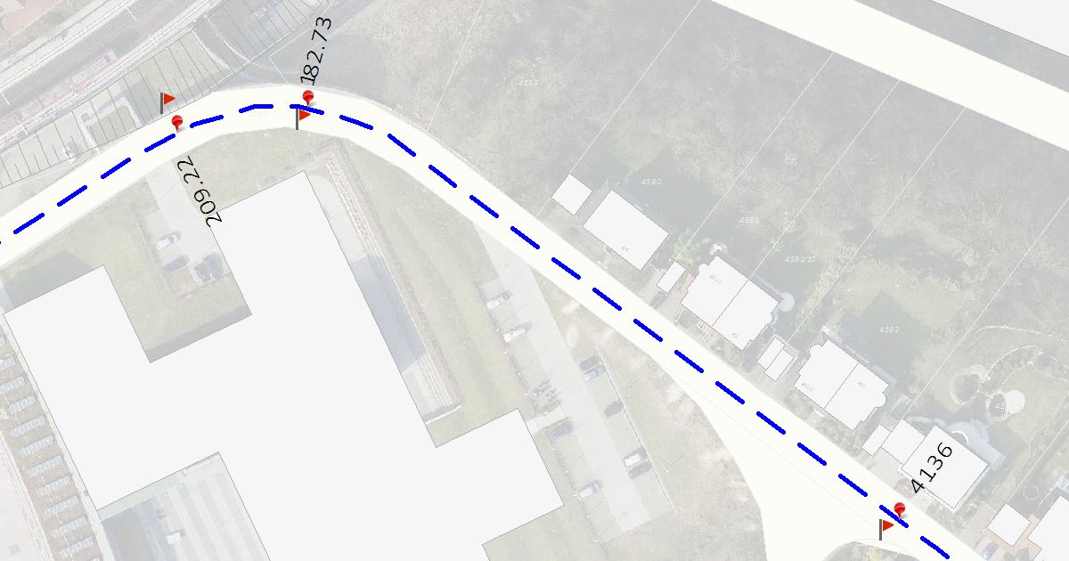 Route mit Problempunkten
